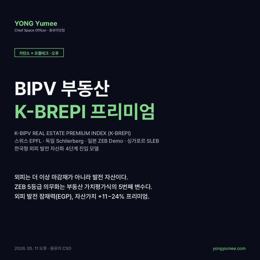 건물일체형 태양광 BIPV 부동산 프리미엄 자산화 K-BREPI Real Estate Premium Index 카드뉴스