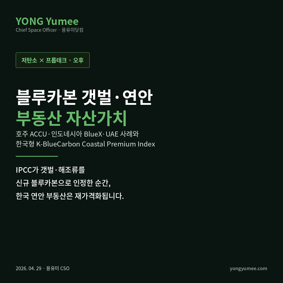 블루카본 갯벌 연안 부동산 K-BlueCarbon Coastal Premium Index 카드뉴스