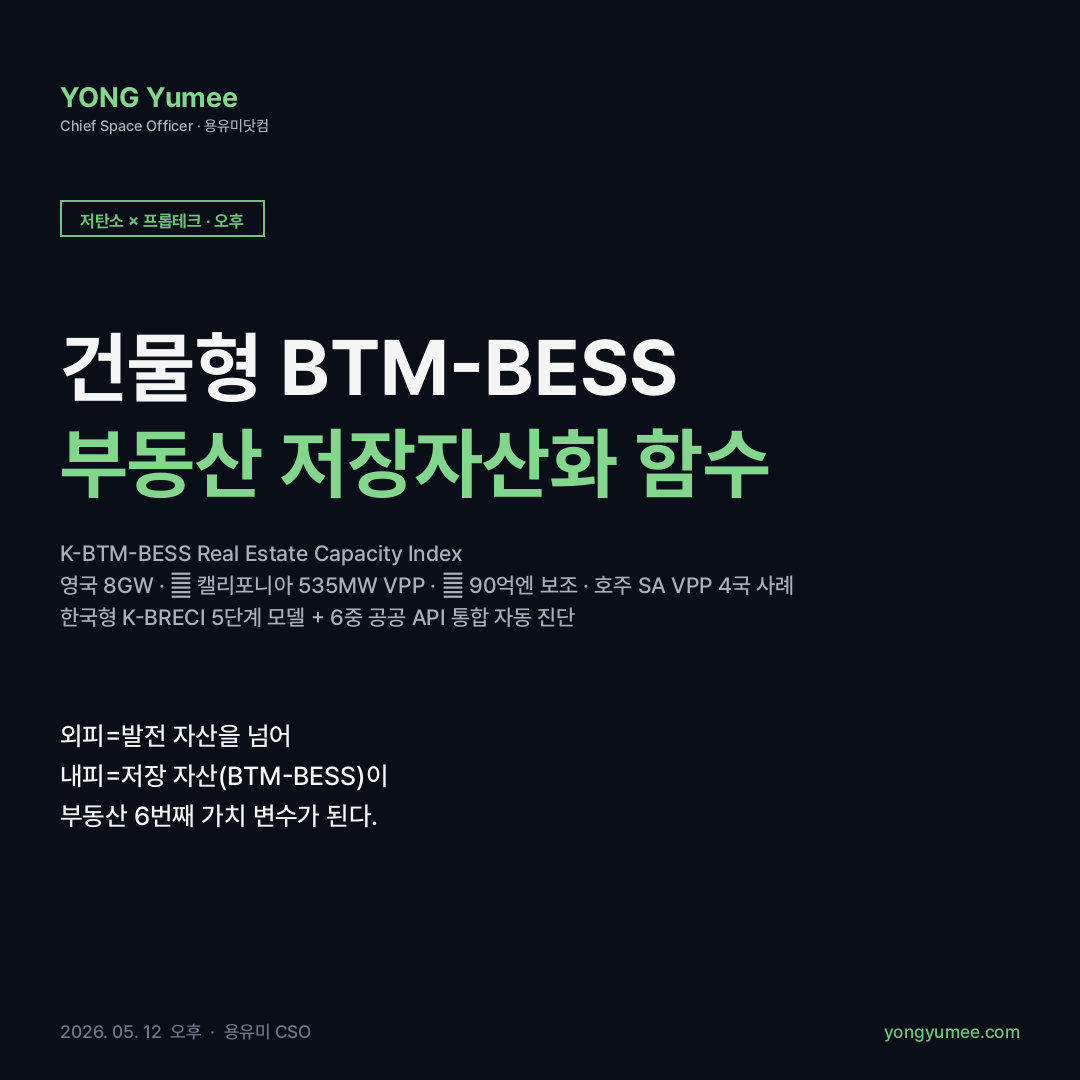 건물형 BTM-BESS 부동산 저장자산화 K-BRECI Real Estate Capacity Index 카드뉴스