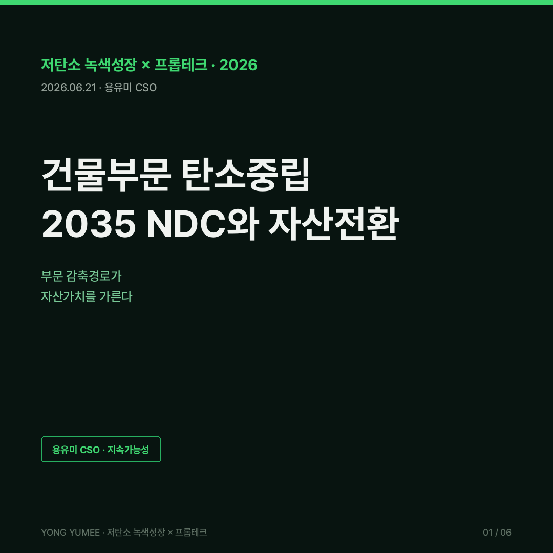 건물부문 탄소중립 2035 NDC EU Fit for 55 일본 GX IEA Net Zero K-BCN Index 저탄소 녹색성장 카드뉴스