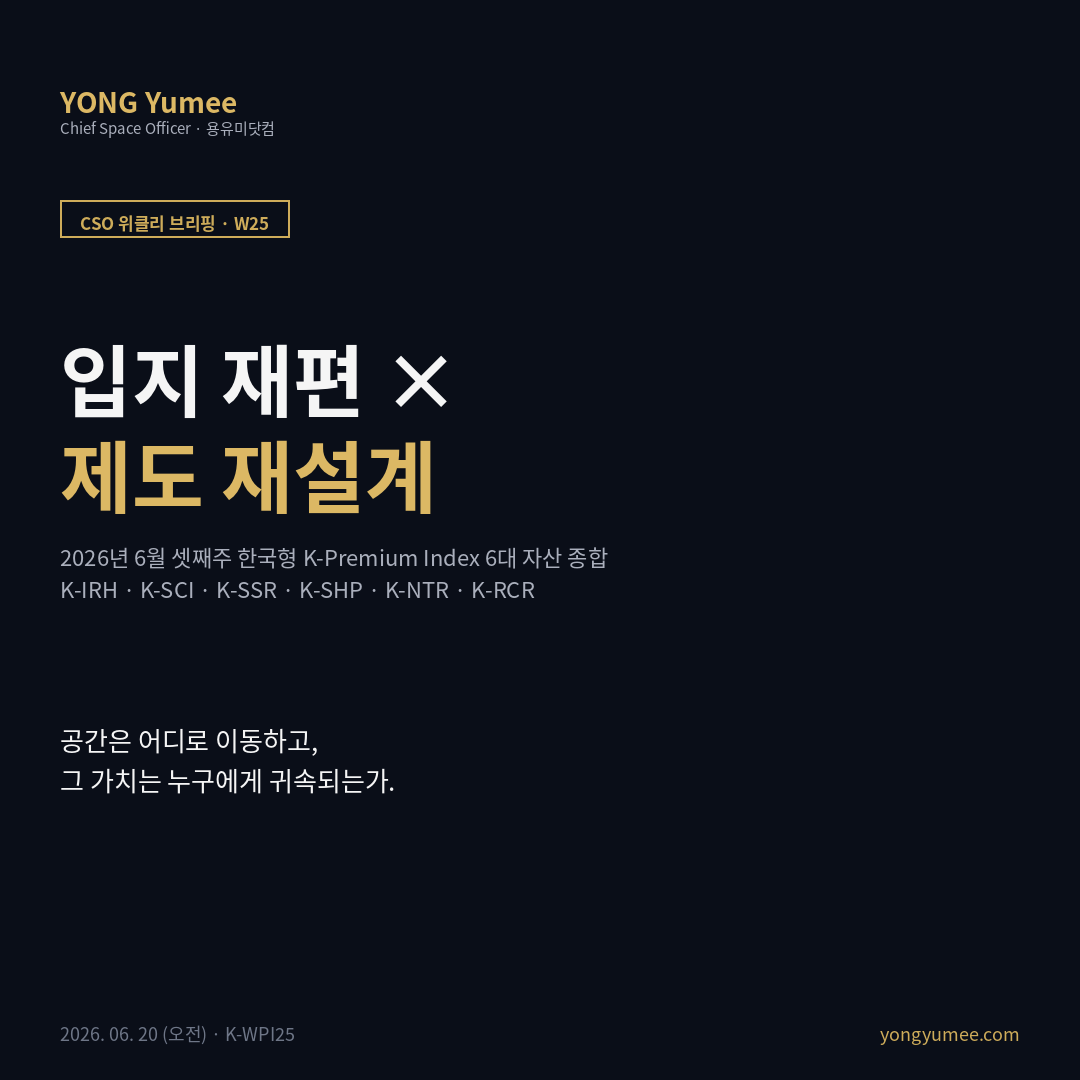 CSO 위클리 브리핑 W25 K-WPI25 입지 재편 제도 재설계 6대 K-Premium Index 종합 카드뉴스