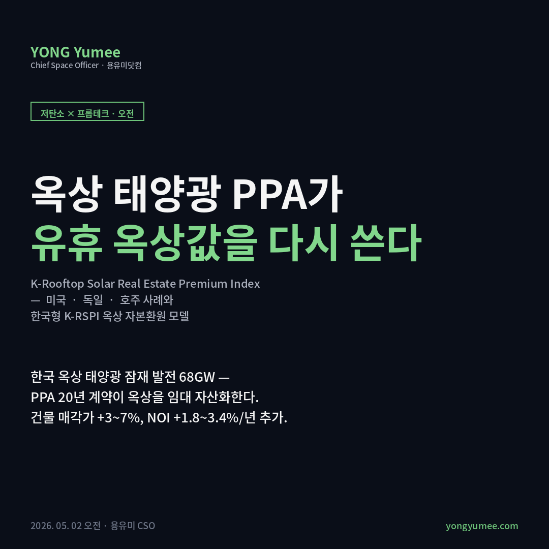 도심 옥상 태양광 PPA 부동산 자산화 K-Rooftop Solar Real Estate Premium Index 카드뉴스
