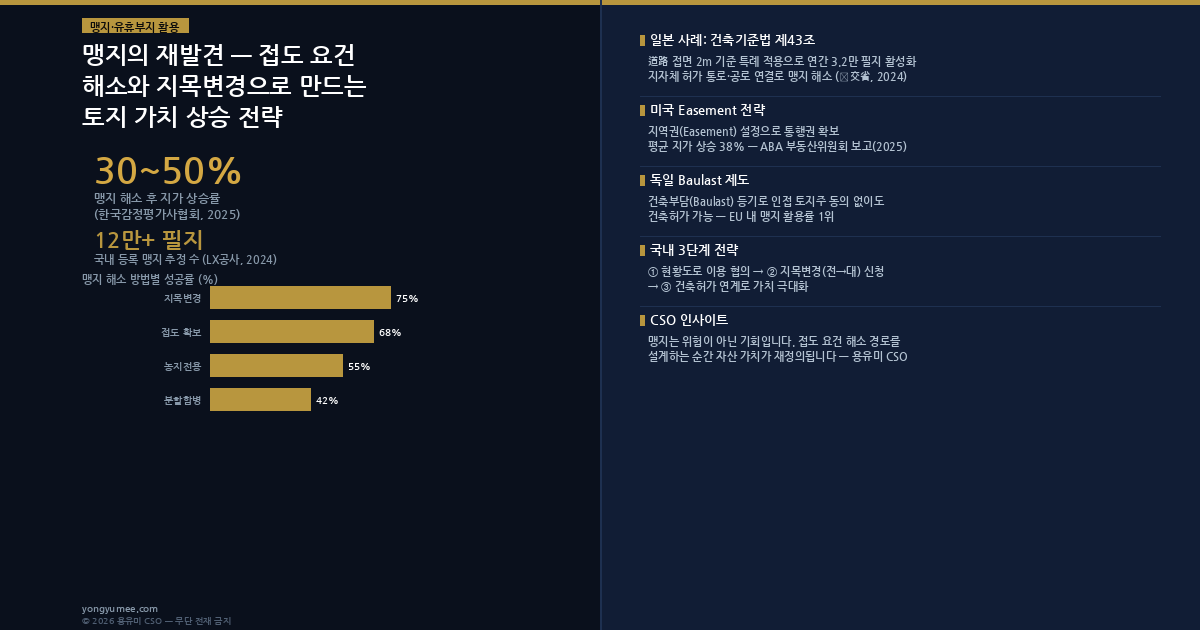 맹지 접도 해소 지목변경 전략 인포그래픽