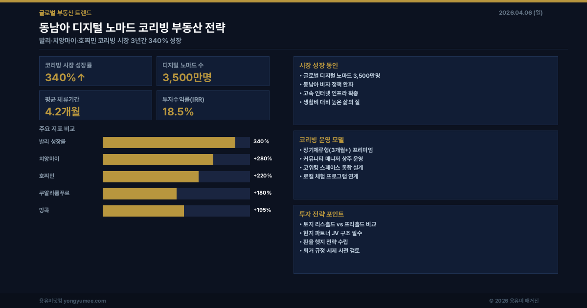 동남아 디지털 노마드 코리빙 투자 인포그래픽